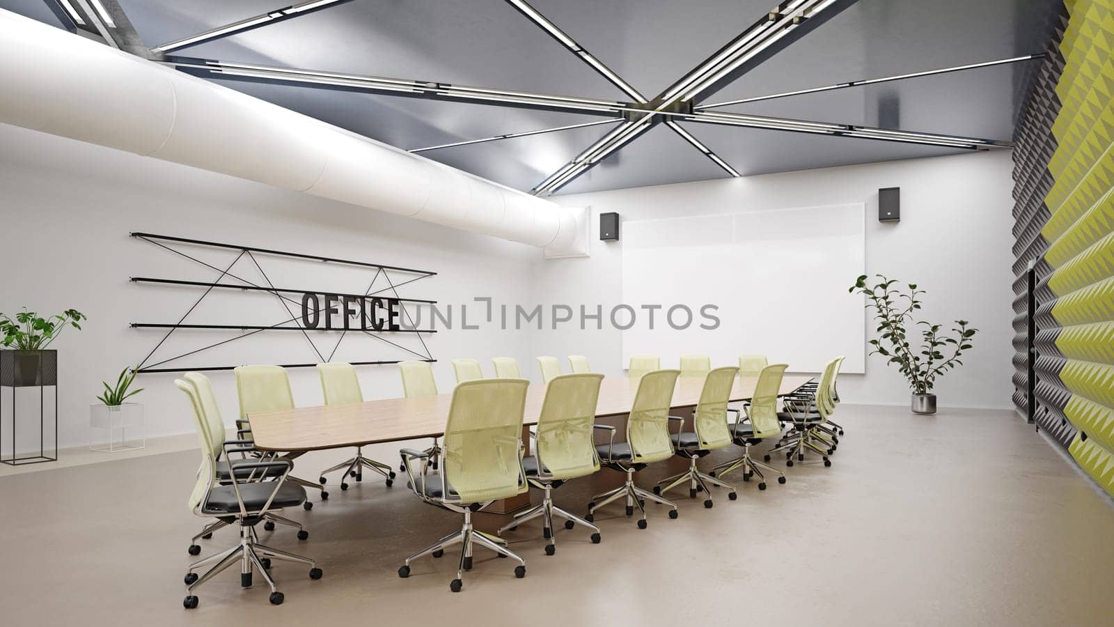 contemporary office interior. conference room concept. 3D rendering