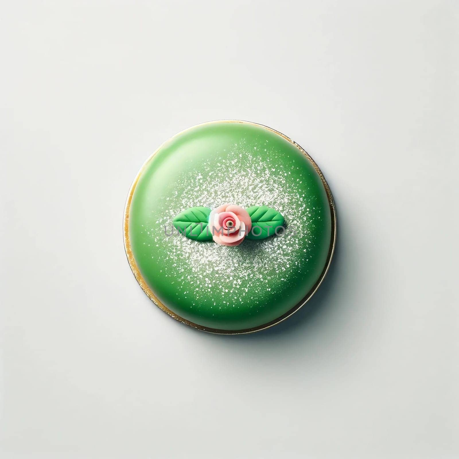 Swedish Traditional Princess Cake against white background, Overhead shot by SweCreatives