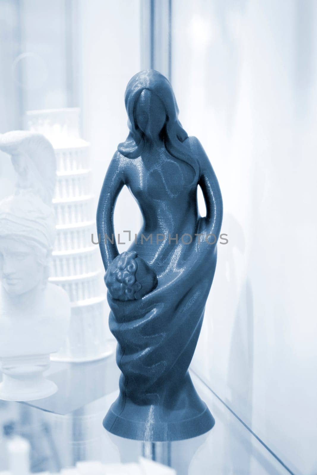 Abstract art object printed 3D printer Colored blue creative model printed by Mari1408