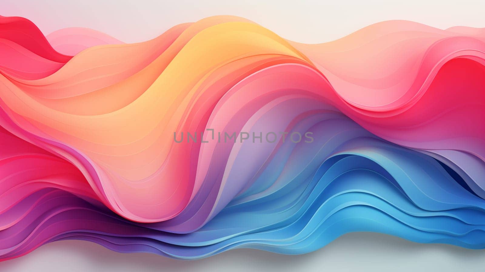3d render of abstract background with wavy lines in yellow colors , Generate AI