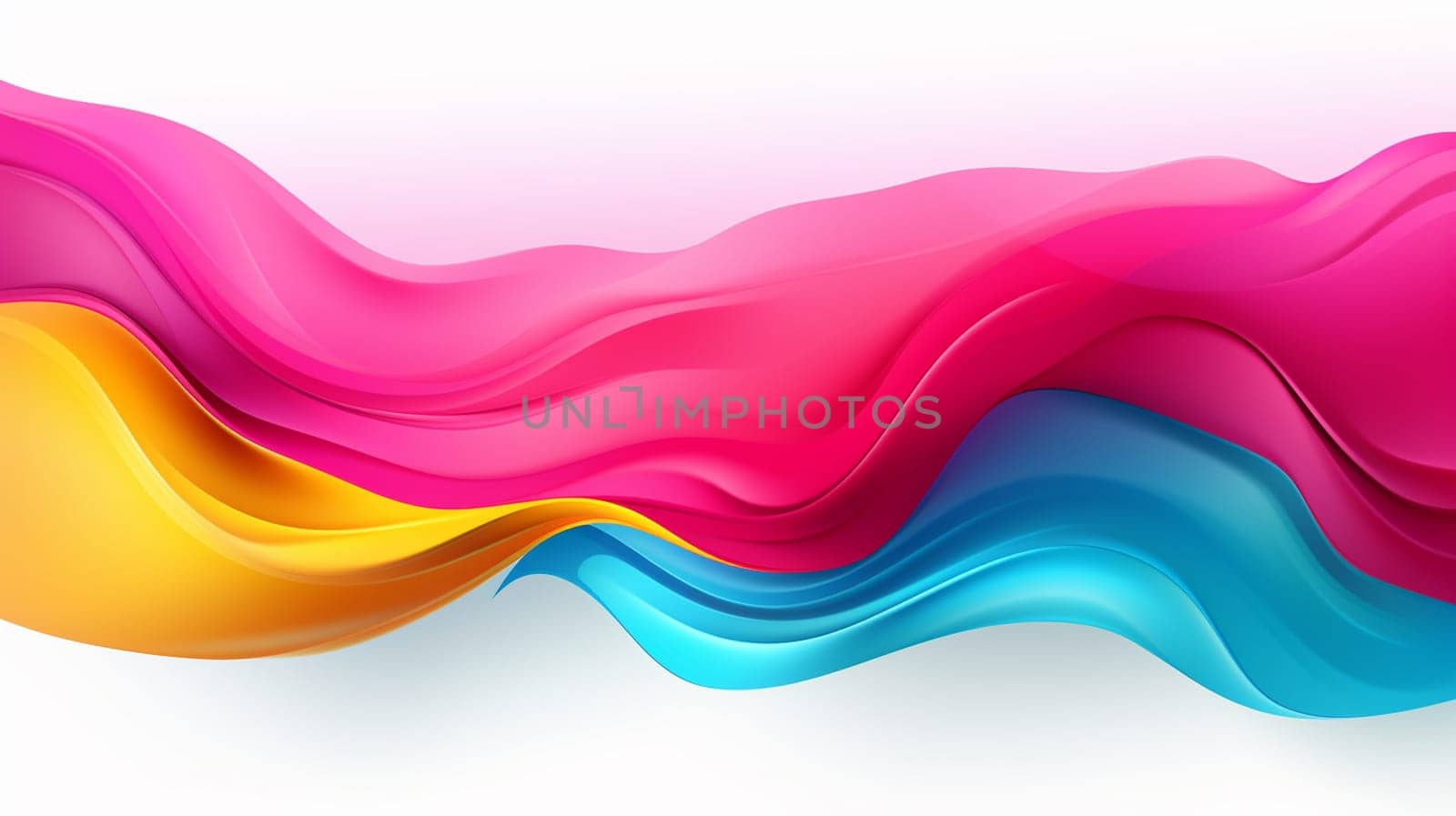 3d render of abstract background with wavy lines in yellow colors , Generate AI