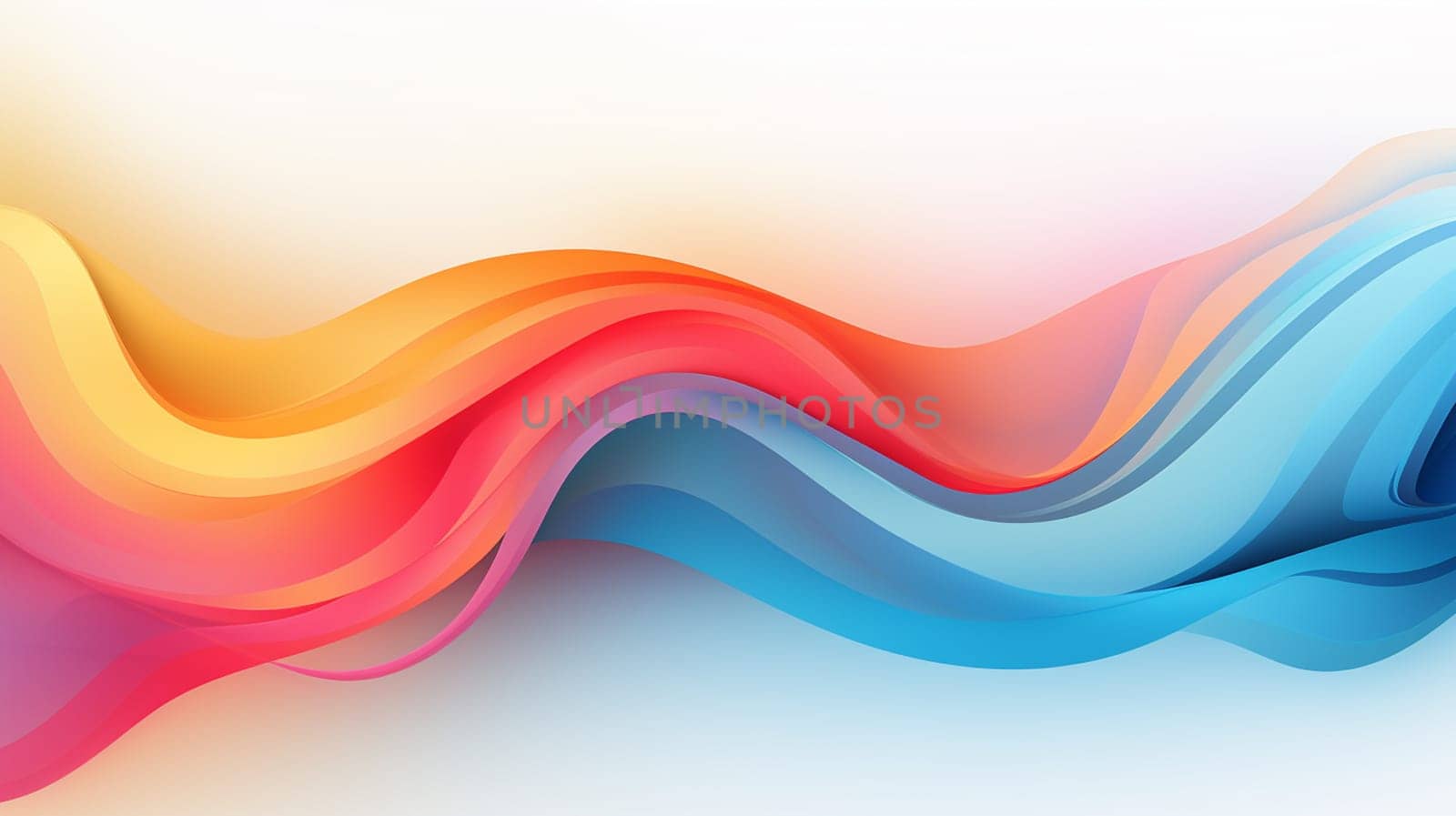 3d render of abstract background with wavy lines in yellow colors , Generate AI