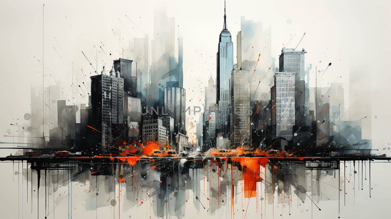 Silhouette of a modern city. Cityscape. Vector illustration. Generate AI