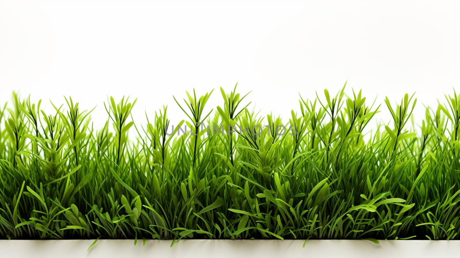 Green grass isolated on white background with copy space for your text. Generate AI