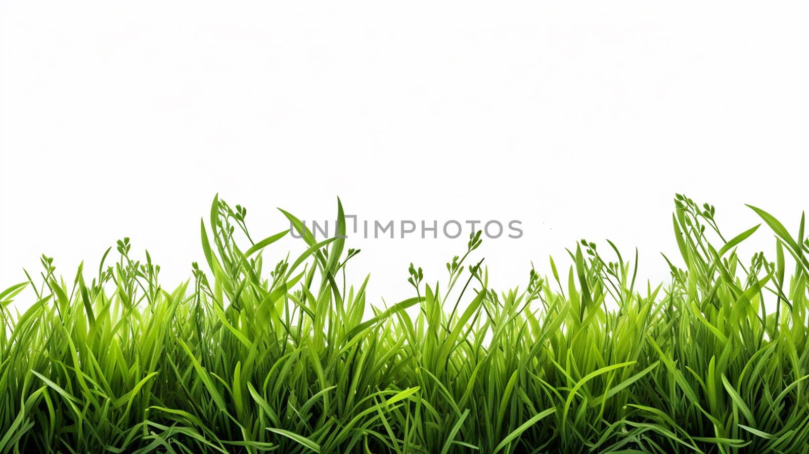 Green grass isolated on white background with copy space for your text. Generate AI by Mrsongrphc