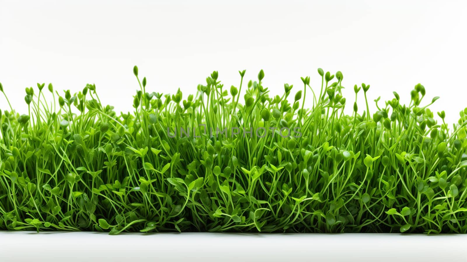 Green grass isolated on white background with copy space for your text. Generate AI