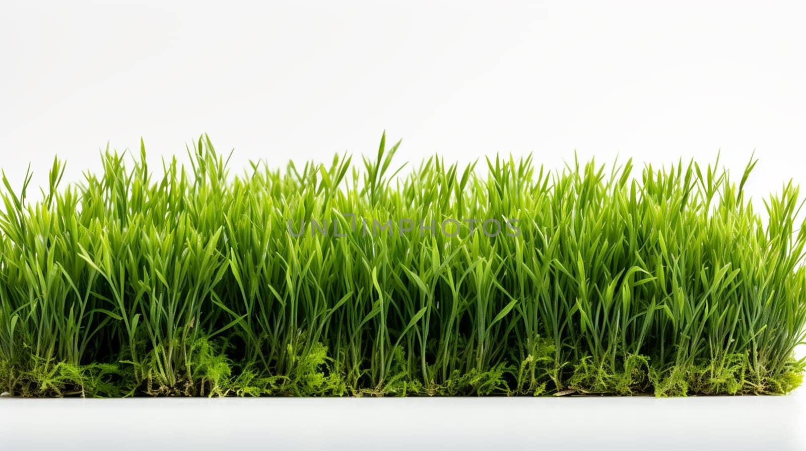 Green grass isolated on white background with copy space for your text. Generate AI by Mrsongrphc