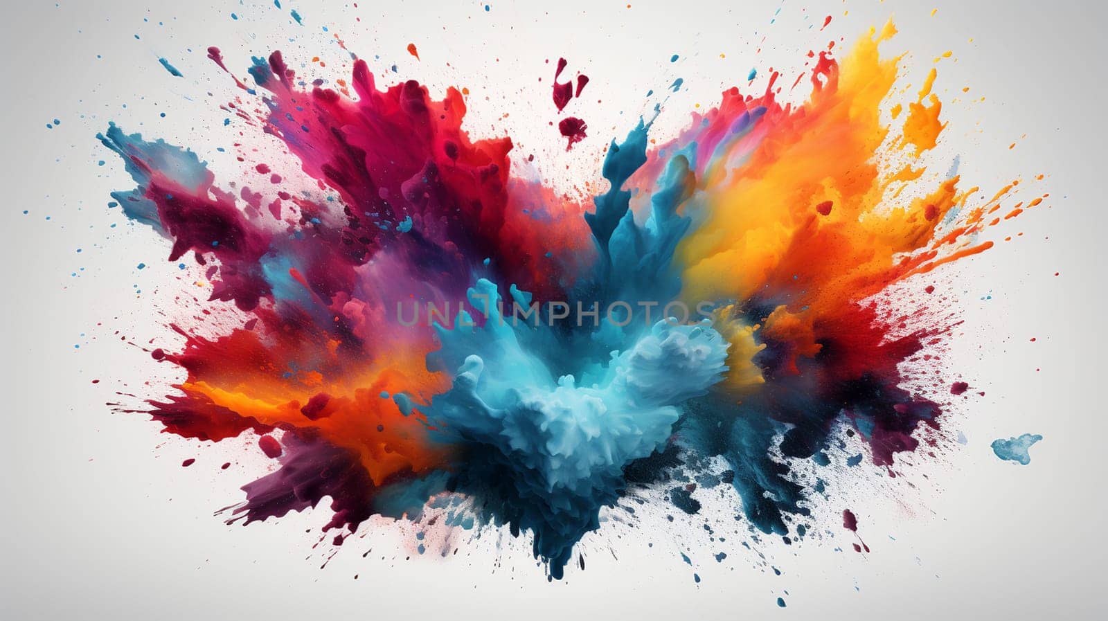 Abstract colorful background with heart and splashes of paint. Vector illustration. Generate AI by Mrsongrphc