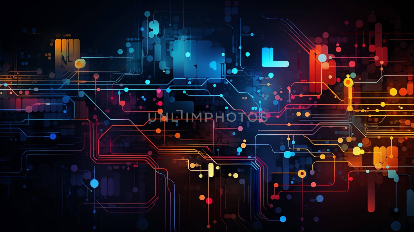 Abstract technology background with circuit board. Vector illustration. Generate AI
