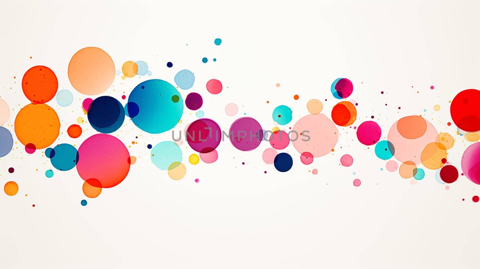 Abstract colorful circles on white background. Vector illustration. Generate AI