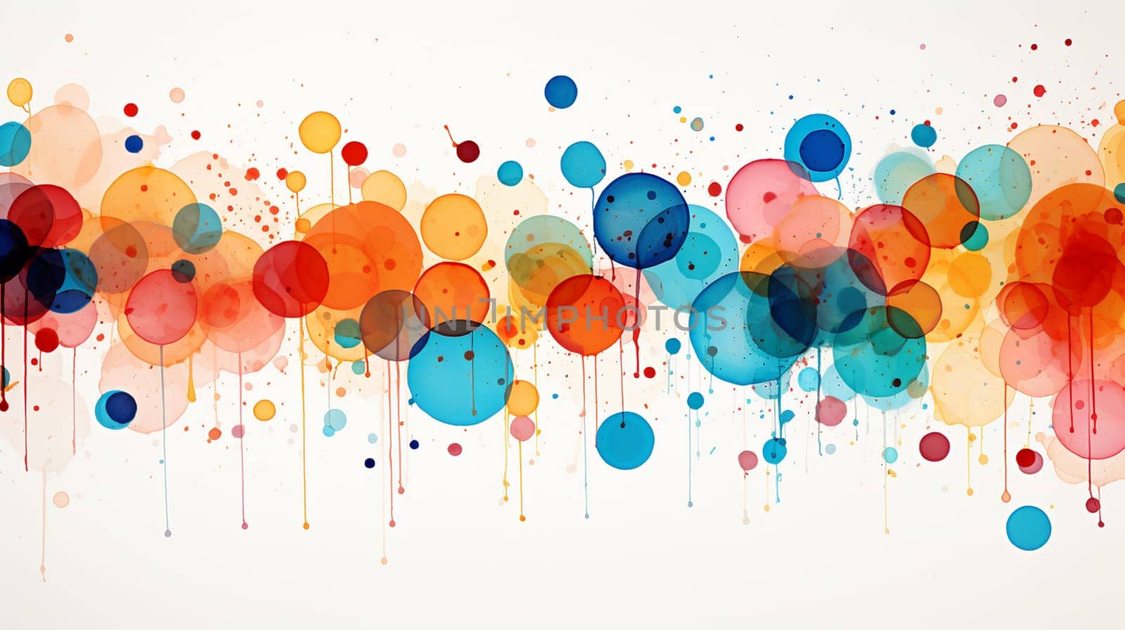 Abstract colorful circles on white background. Vector illustration. Generate AI