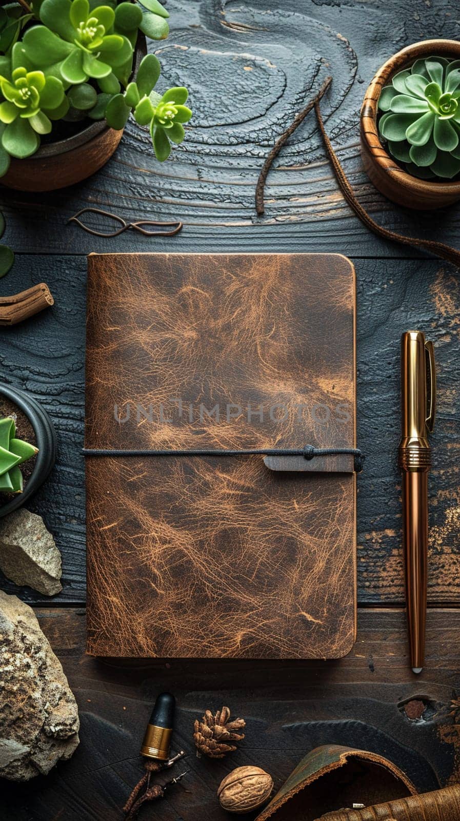 Flat Lay Notebook Mockup by Benzoix