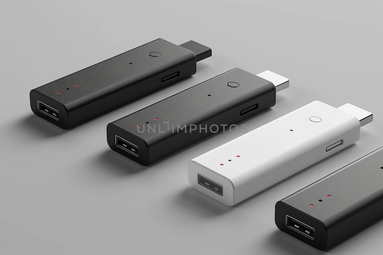 Minimalist Flash Drive Mockup, various angles for tech accessories.