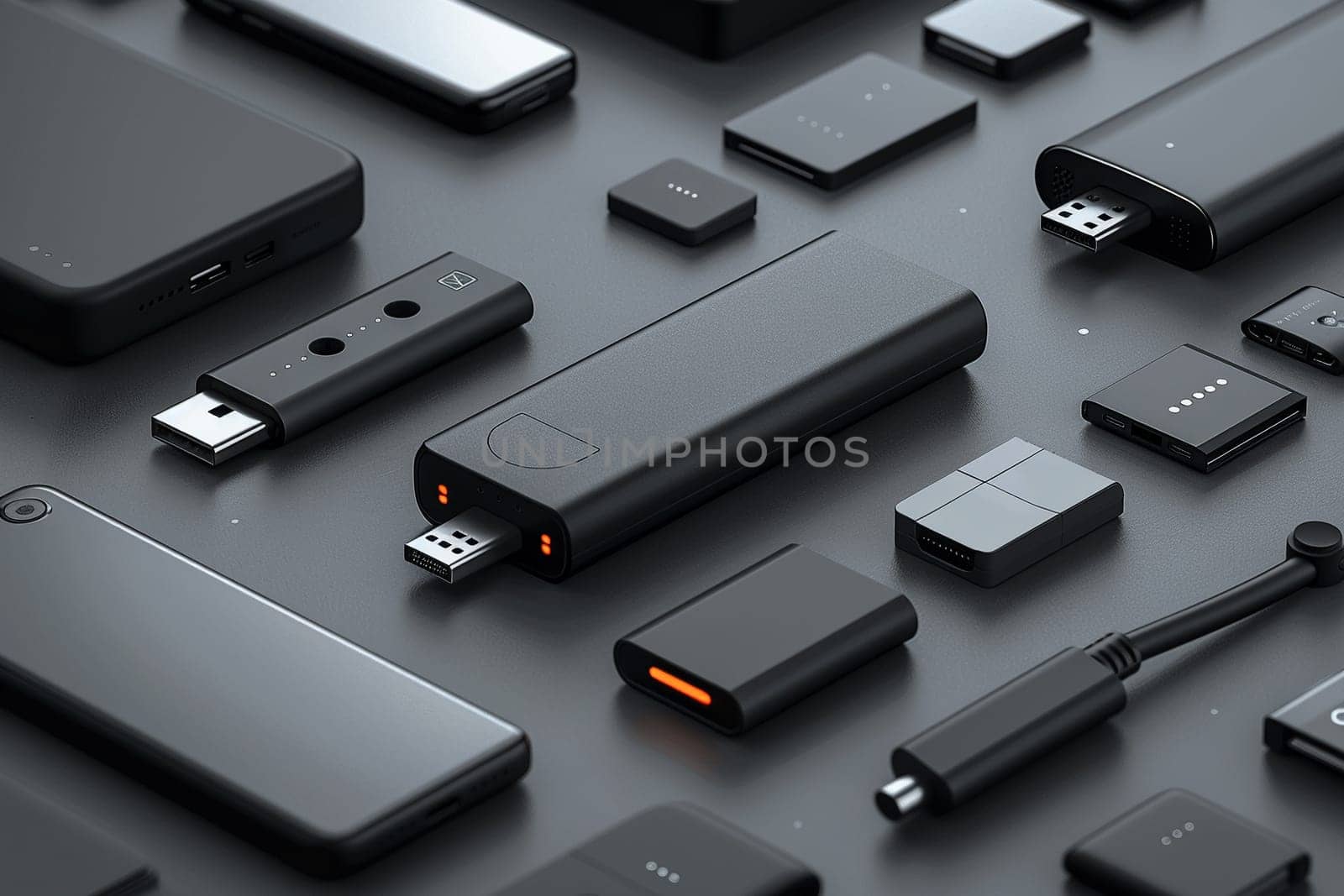 Minimalist Flash Drive Mockup, various angles for tech accessories.