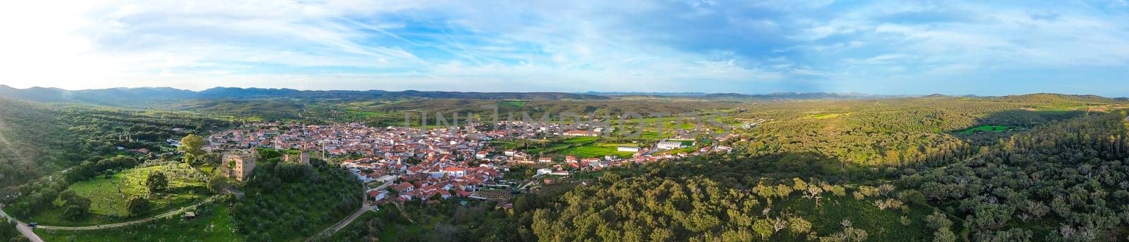 Panoramic view Beltraneja Castle and the Serene Codosera Village