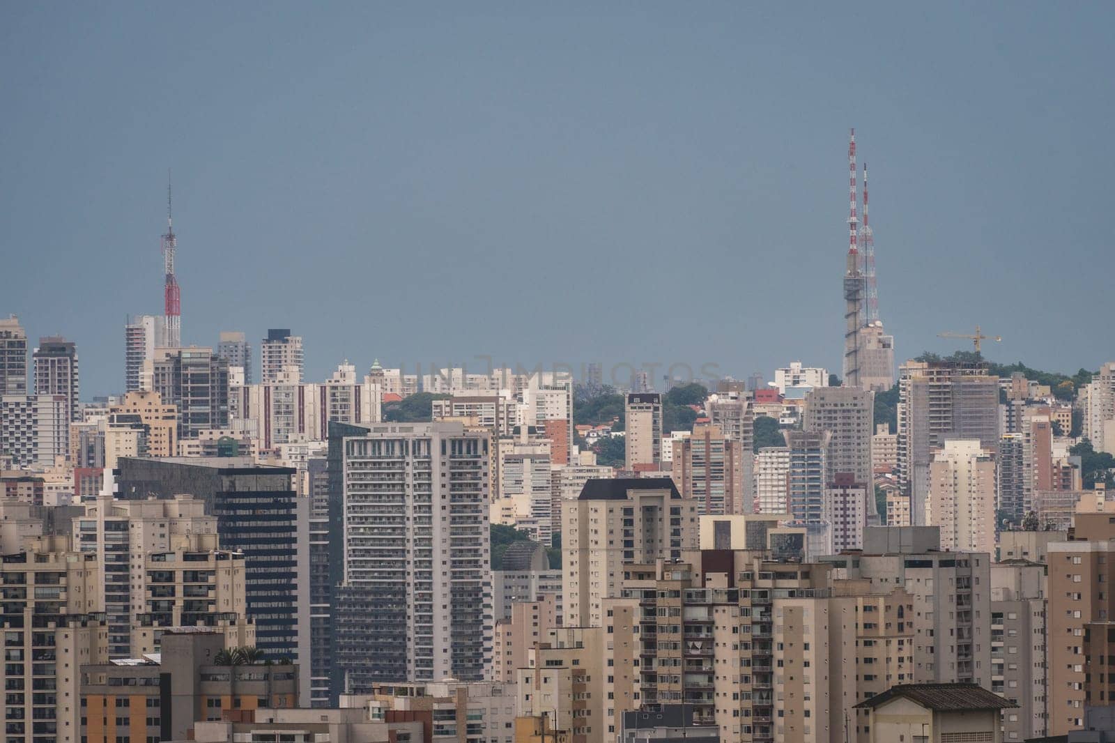 Skyline of the Center of São Paulo at night. Sao Paulo, Brazil. March16 2024.