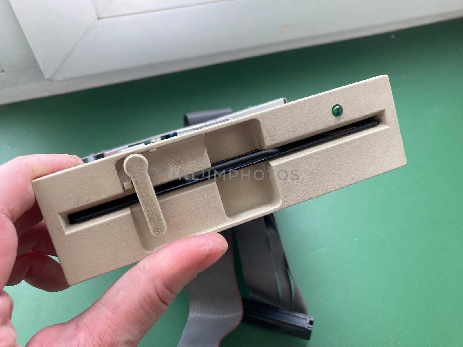 Floppy computer retro disk drive for storing information