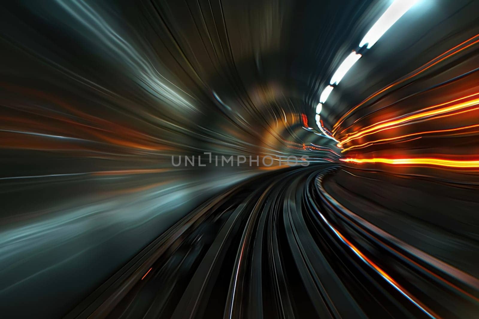 A tunnel with a train going through it by golfmerrymaker