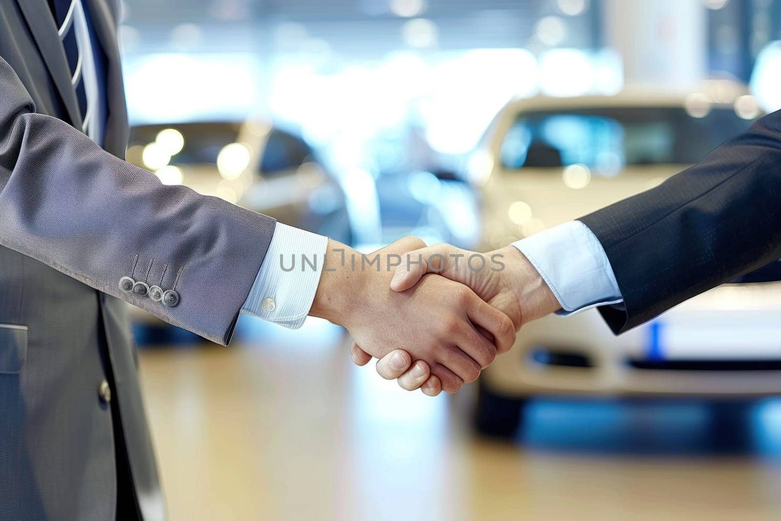 Transportation car rental or sell or buy automotive business concept, shake hands in a car background by golfmerrymaker