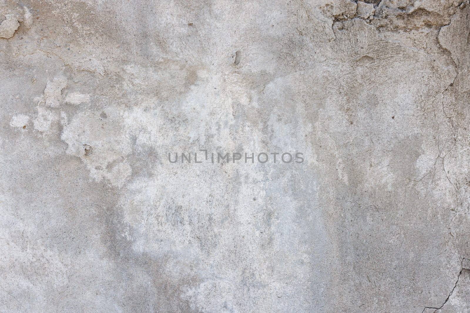 scratched shabby old whitewash on concrete wall texture and flat full-frame closeup background.