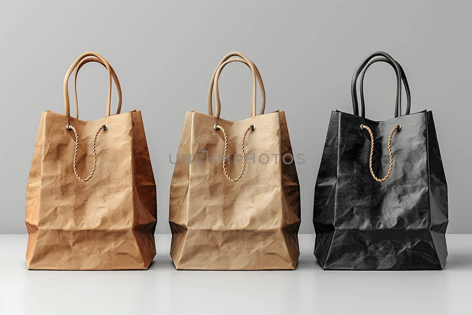 Empty Shopping Bag Mockup, various angles for retail and branding projects.