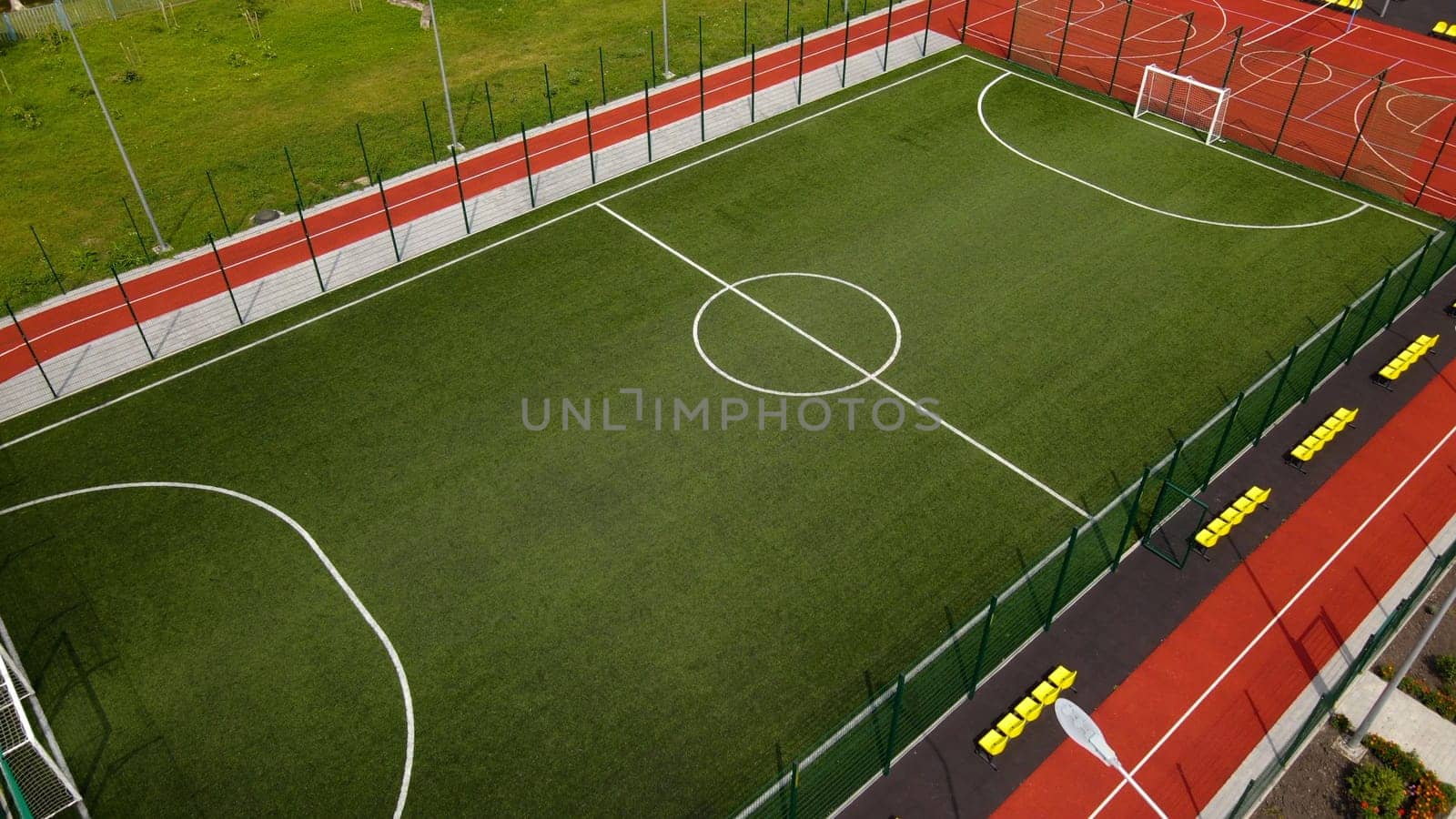 Football mini field aerial photography by Skywayua
