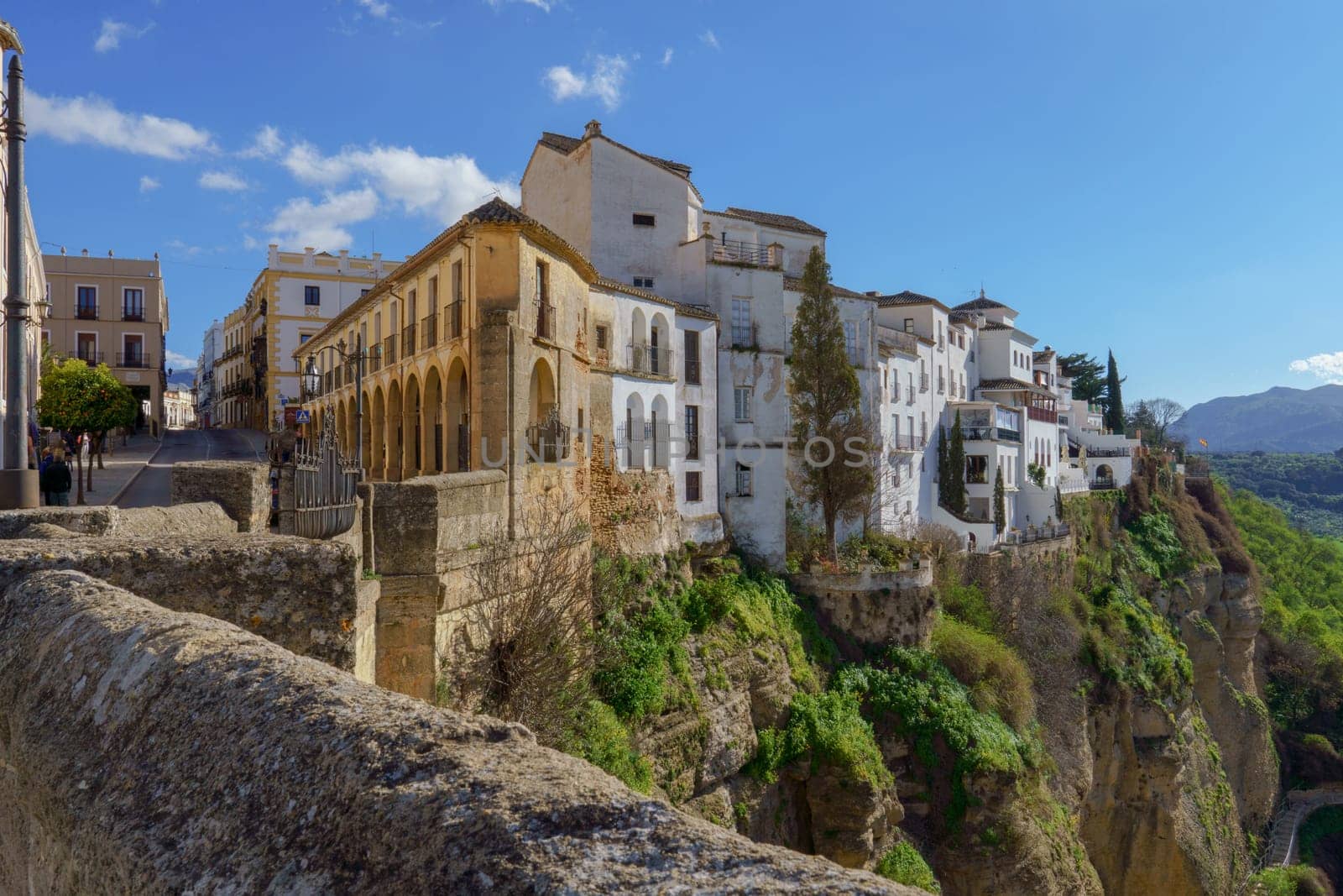 buildings of the city of ronda,malaga,spain at the edge of the cliffs by joseantona