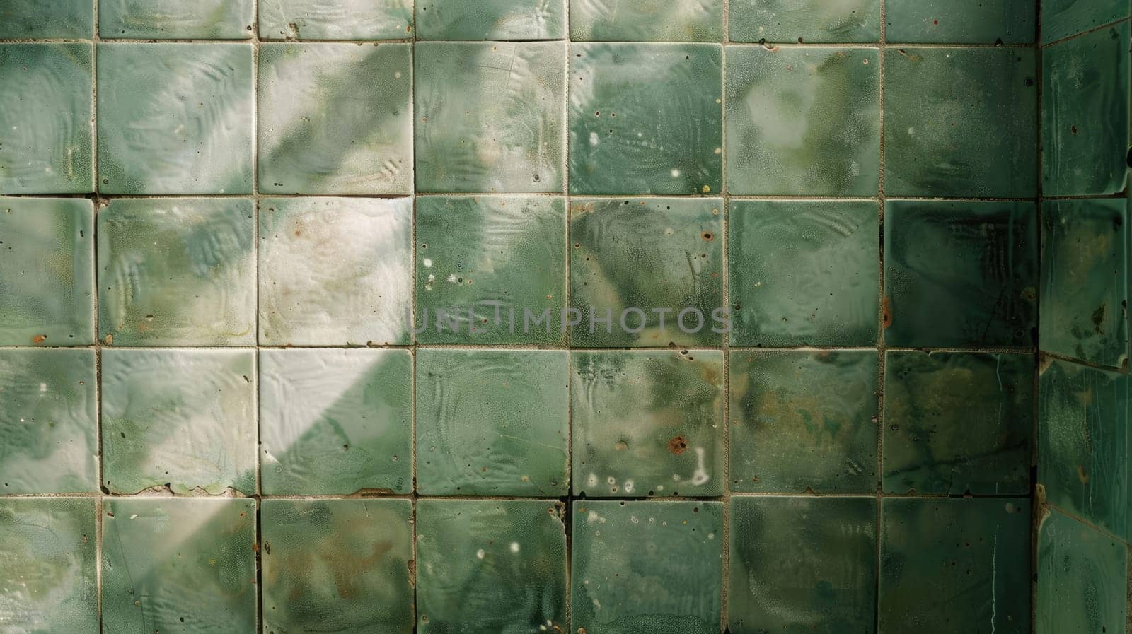 From above Texture of old ceramic tiles by natali_brill