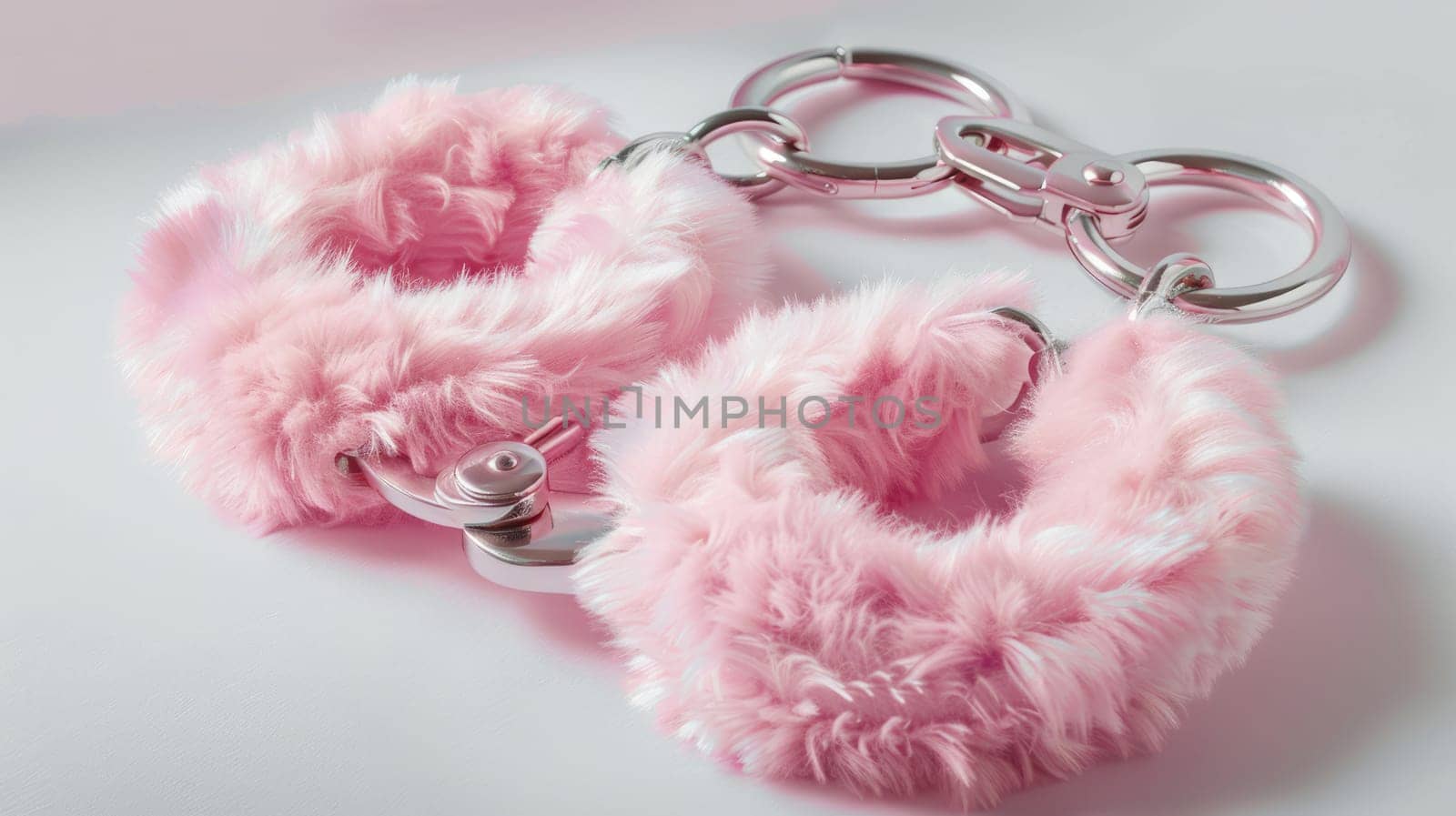 Pink sexy fluffy handcuffs. Accessory for love games by natali_brill