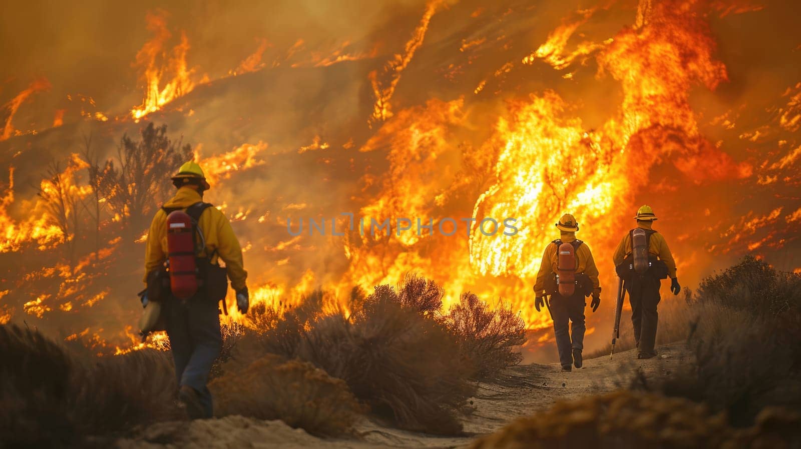 Fire crews battle wildfires amid sweltering weather by natali_brill