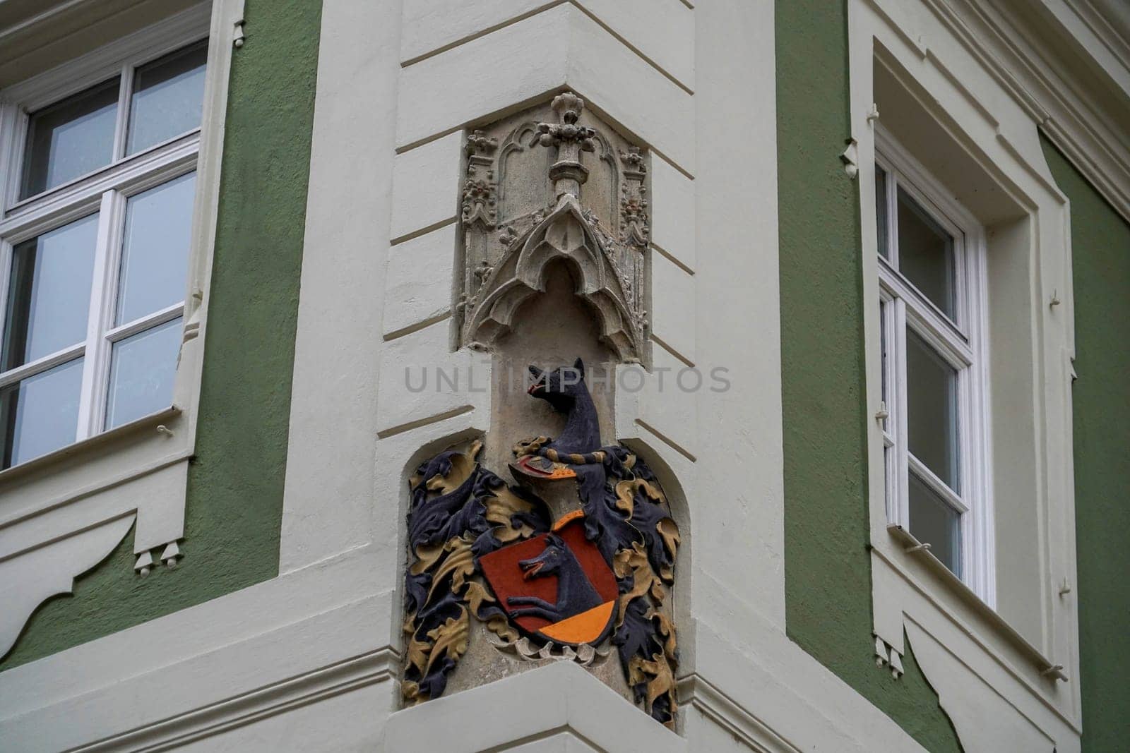 Buildings in the Old Town of Regensburg - Bavaria. UNESCO world heritage site in Germany detail