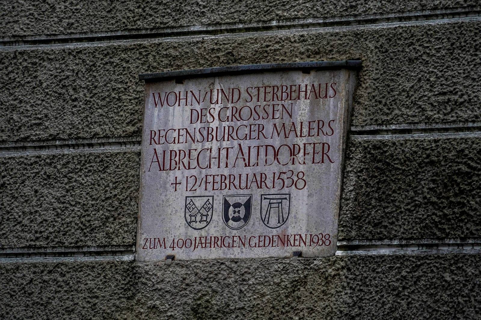 Buildings in the Old Town of Regensburg - Bavaria. UNESCO world heritage site in Germany detail