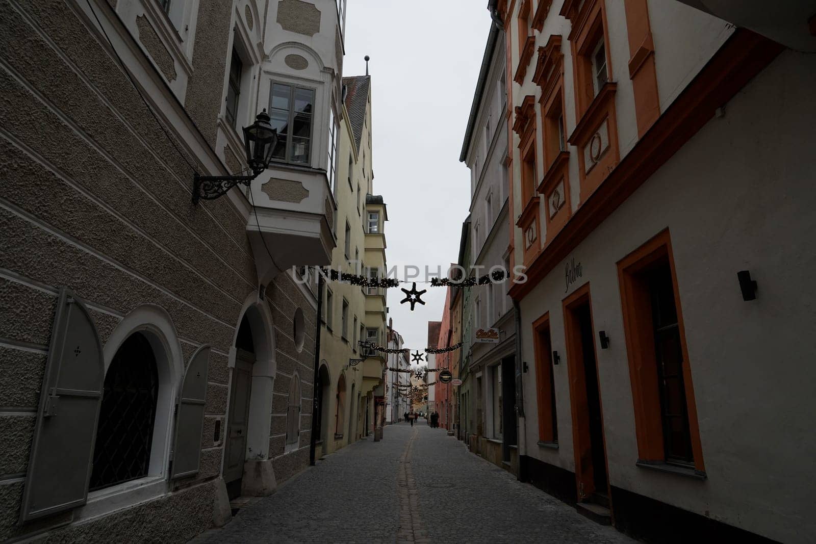 Buildings in the Old Town of Regensburg - Bavaria. UNESCO world heritage site in Germany detail