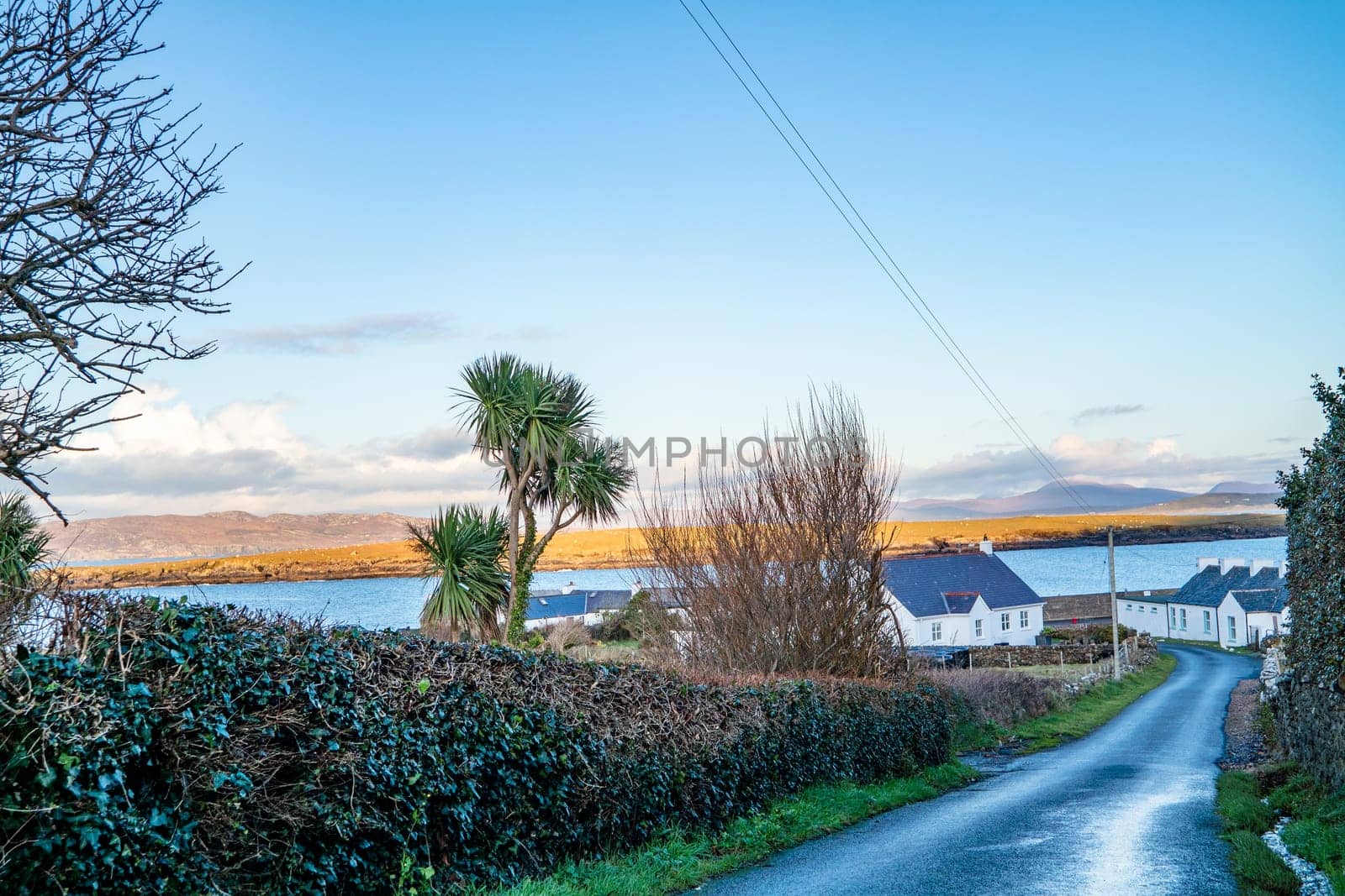 The road to Portnoo harbour, County Donegal - Ireland.