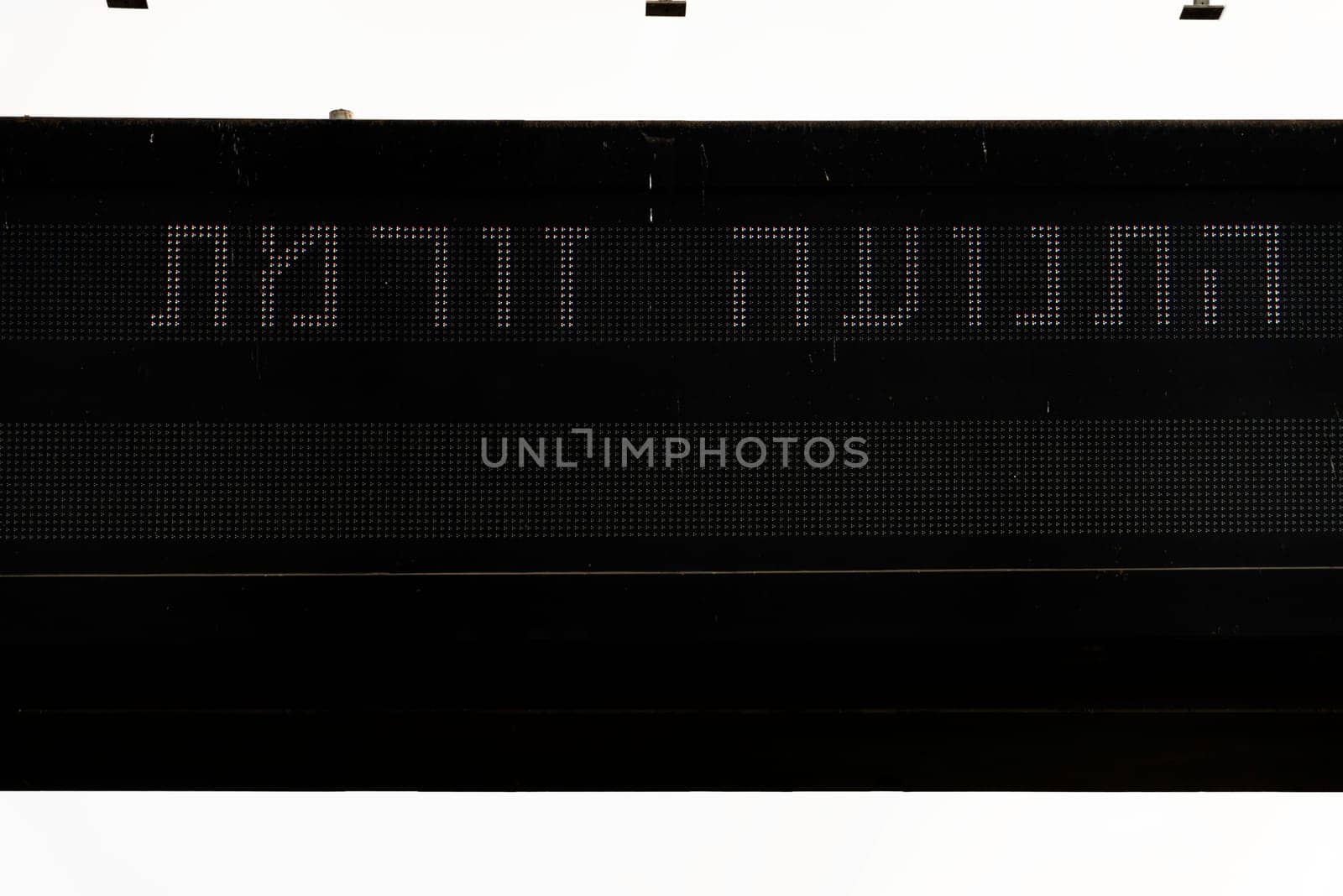 ‏LEDs light Sign. Hebrew text Traffic Flows. Direction sign on Highway road in Tel Aviv, Israel. High quality photo
