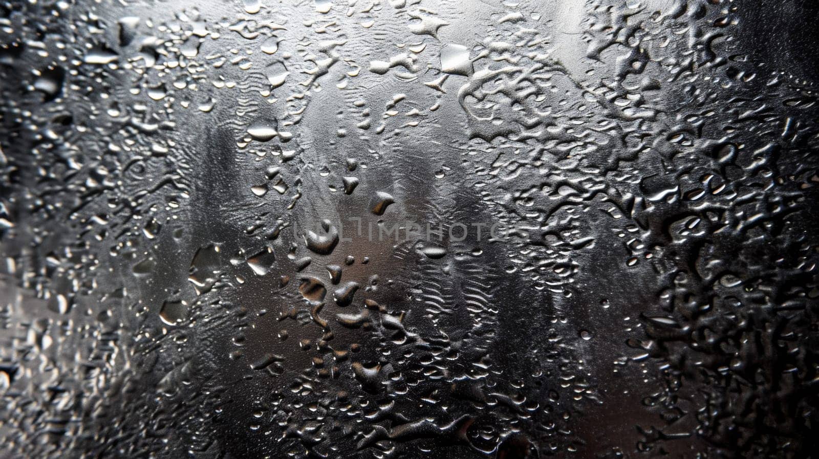 A close up of a metal surface covered in water droplets