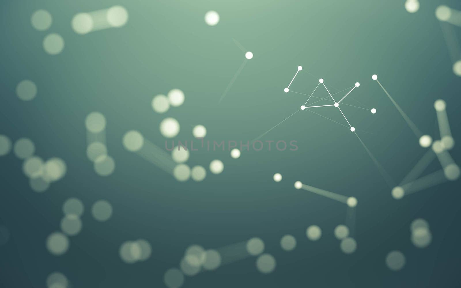 Abstract background. Molecules technology with polygonal shapes, connecting dots and lines. Connection structure. Big data visualization.  by teerawit