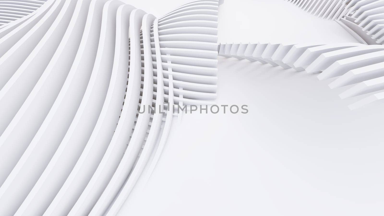 Abstract Curved Shapes. White Circular Background.  by teerawit