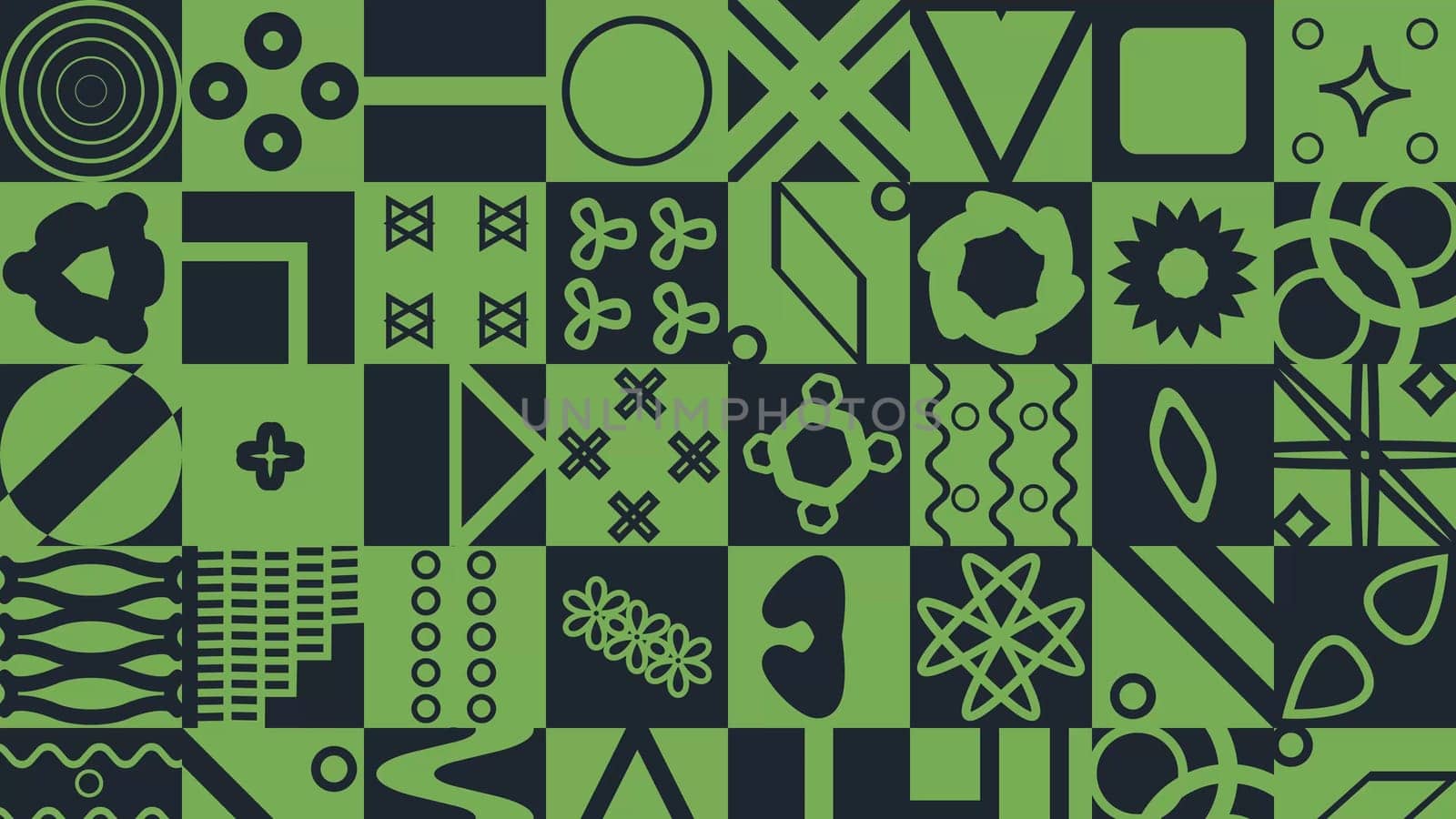 Machinery seamless pattern with various industrial elements. Green background. High quality photo