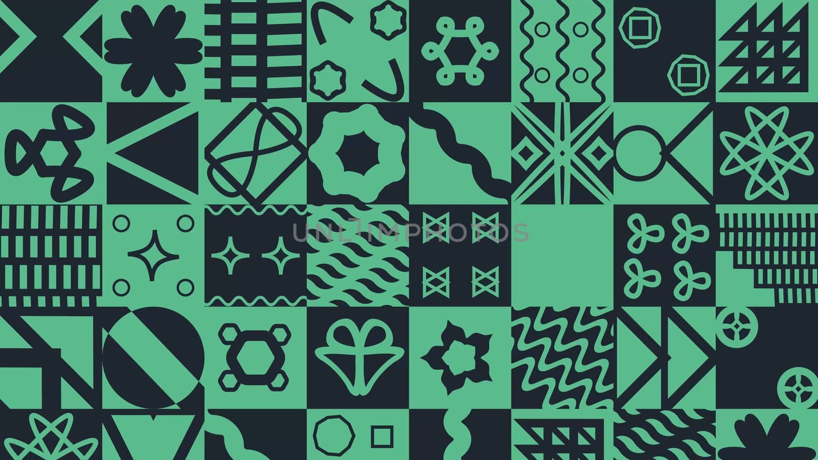 Machinery seamless pattern with various industrial elements. Green background. High quality photo