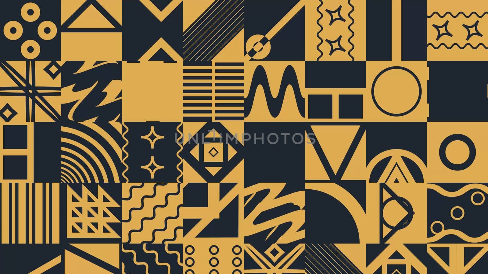 Machinery seamless pattern with various industrial elements. Yellow background. High quality photo