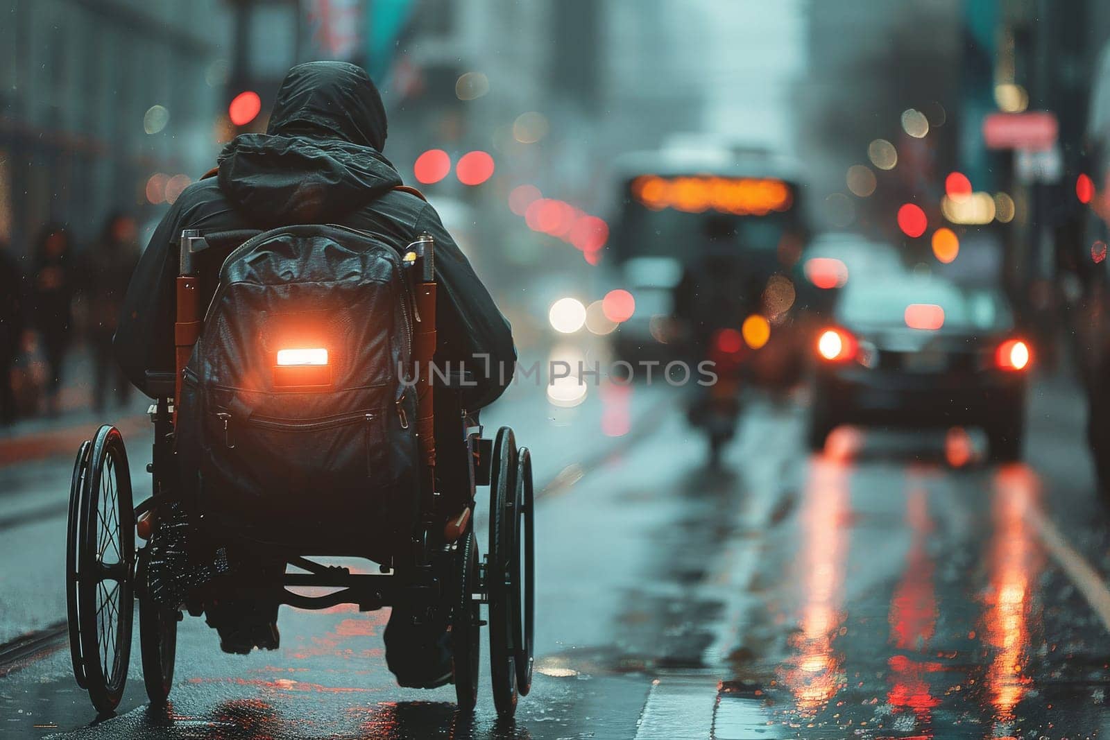 person in a wheelchair in a downtown area, The Difficulties of Real Life Wheelchairs by nijieimu