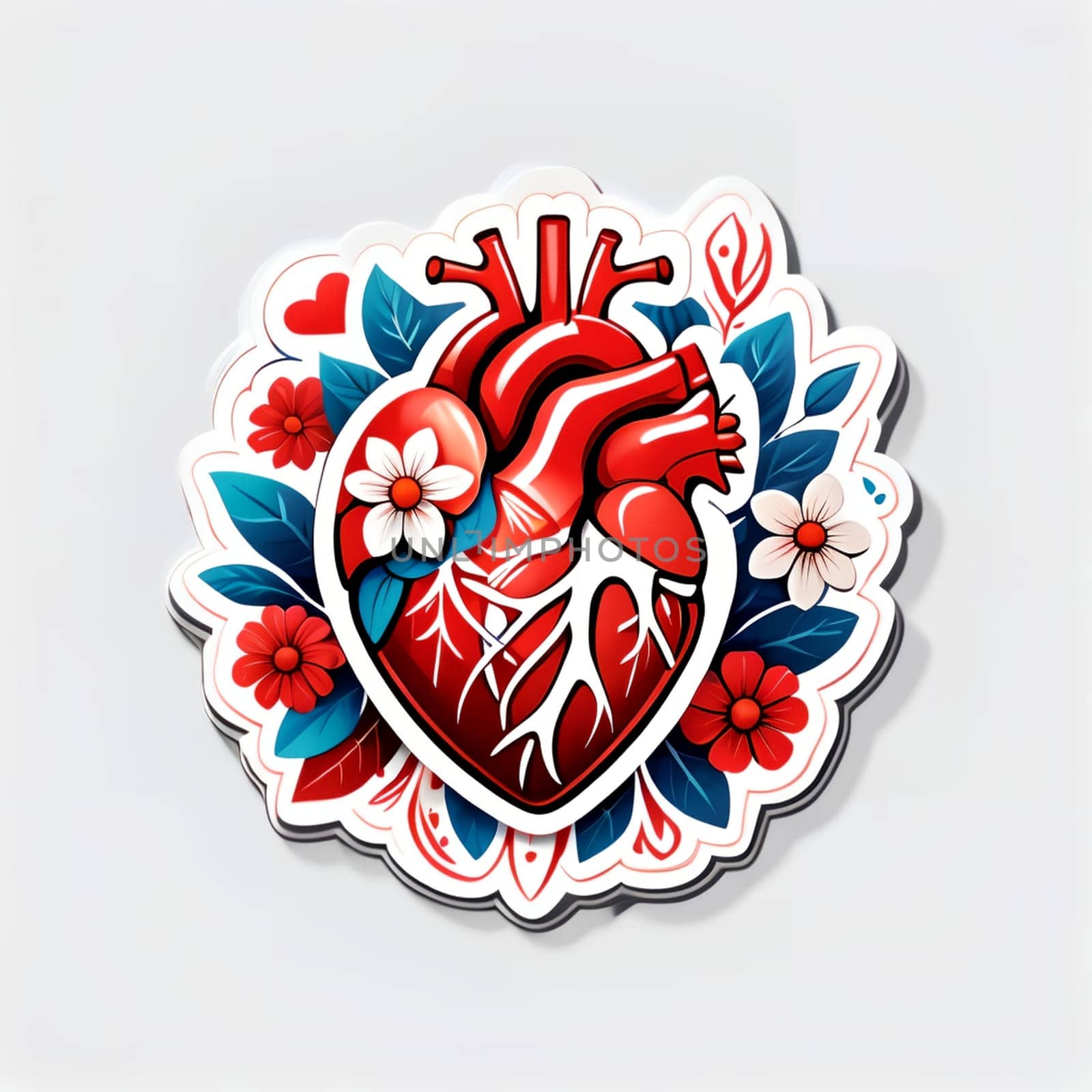 medical style sticker, cardiology. AI generated image.