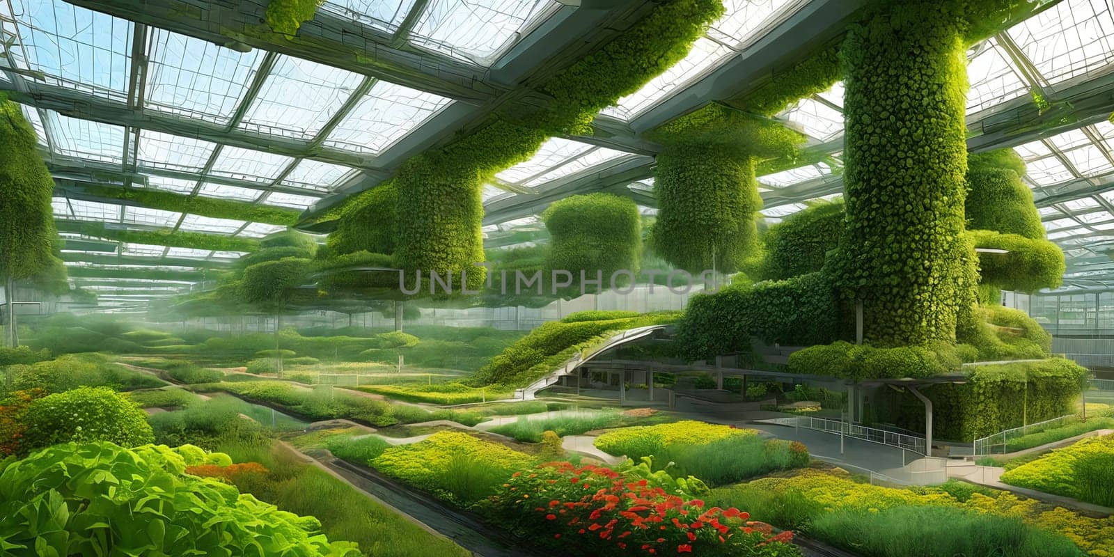 A futuristic digital masterpiece envisioning a high-tech agricultural hub. See automated farming machines thriving vertical gardens. by GoodOlga