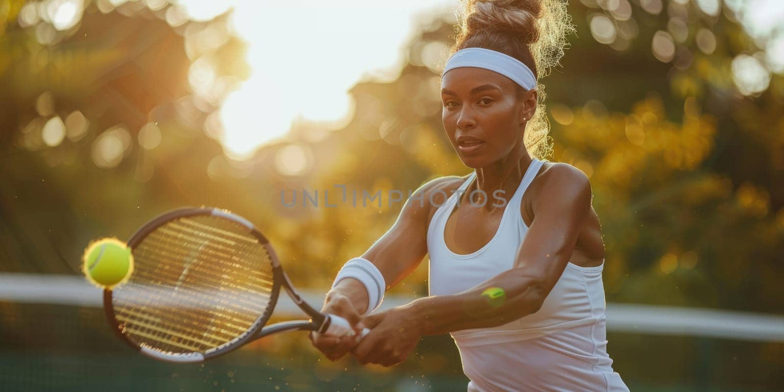 woman playing tennis. ai generated by Desperada