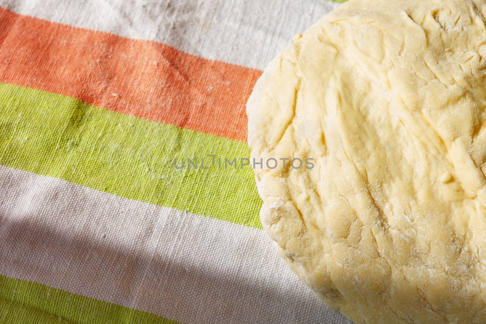 Raw dough on cloth surface ,baker occupation