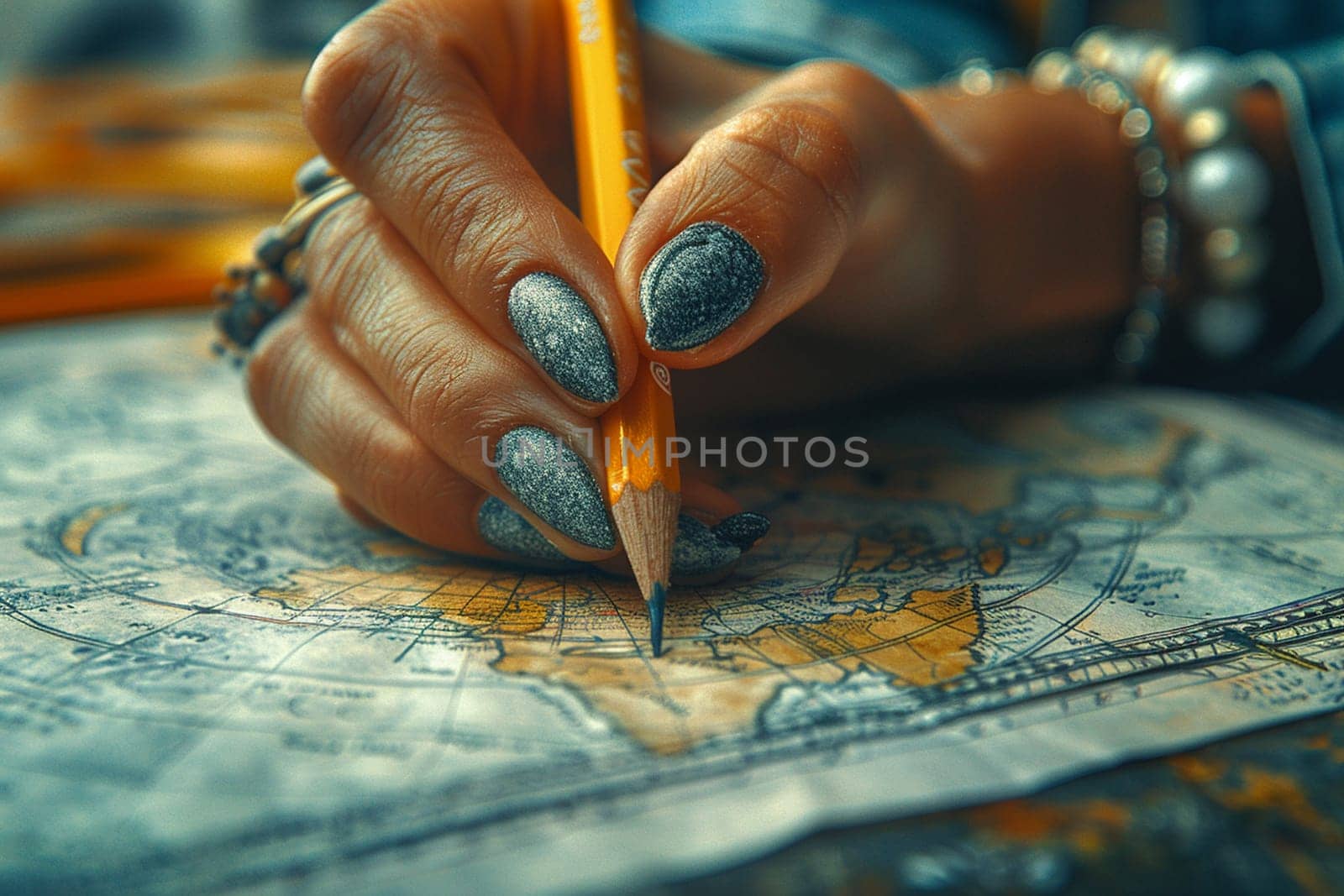 Close-up of a hand sketching a fashion design, representing creativity, style, and the fashion industry.