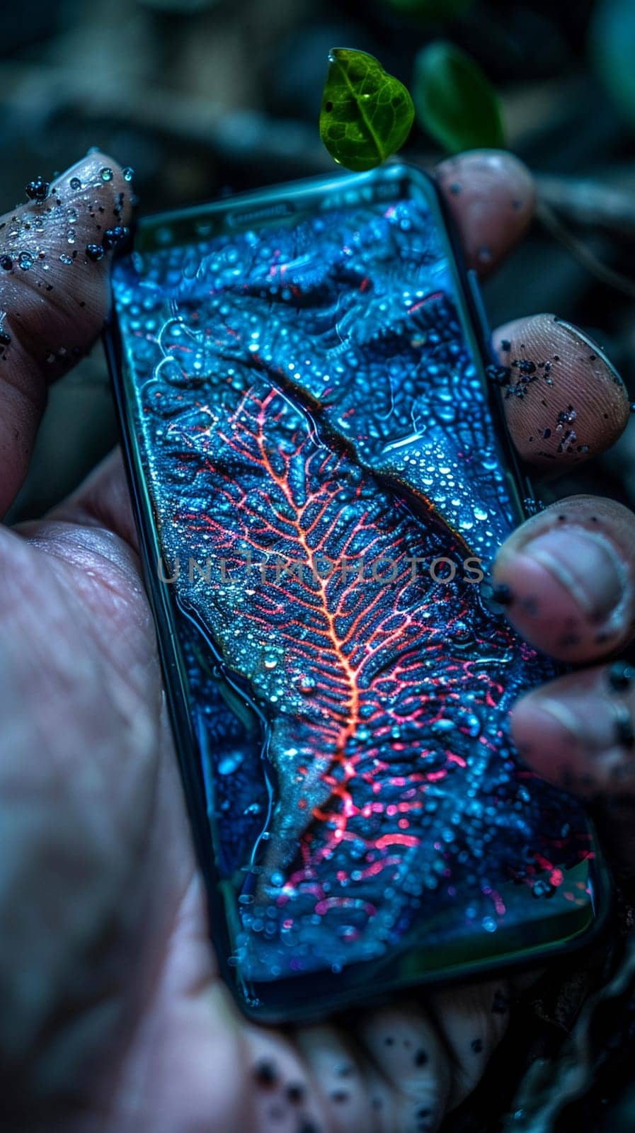 Close-up of a hand unlocking a smartphone with a fingerprint, demonstrating security and technology.