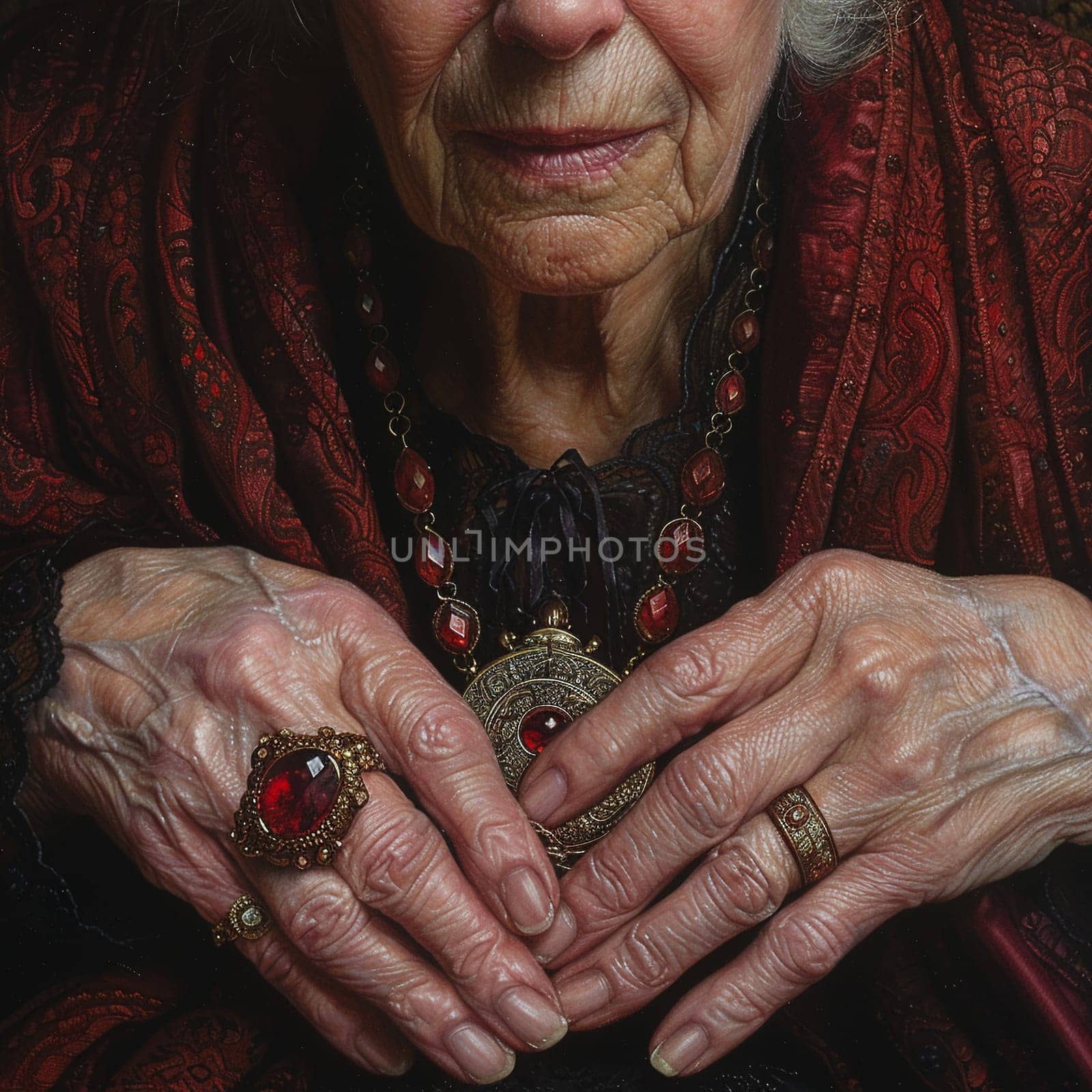 Fingers clutching a locket evoking personal history by Benzoix