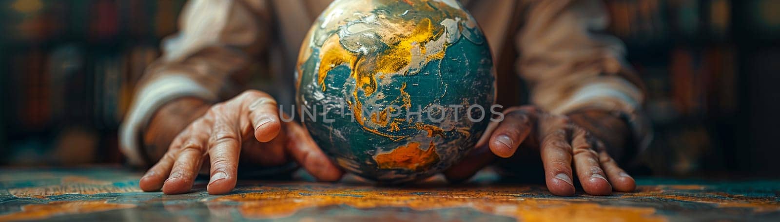 Fingers turning a globe showcasing travel by Benzoix